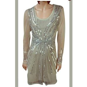 Nude Beaded Dress NWT